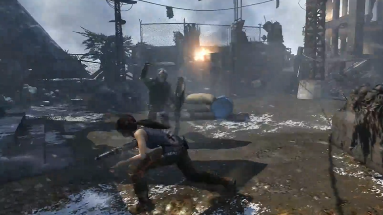 古墓丽影拿盾牌的怎么打